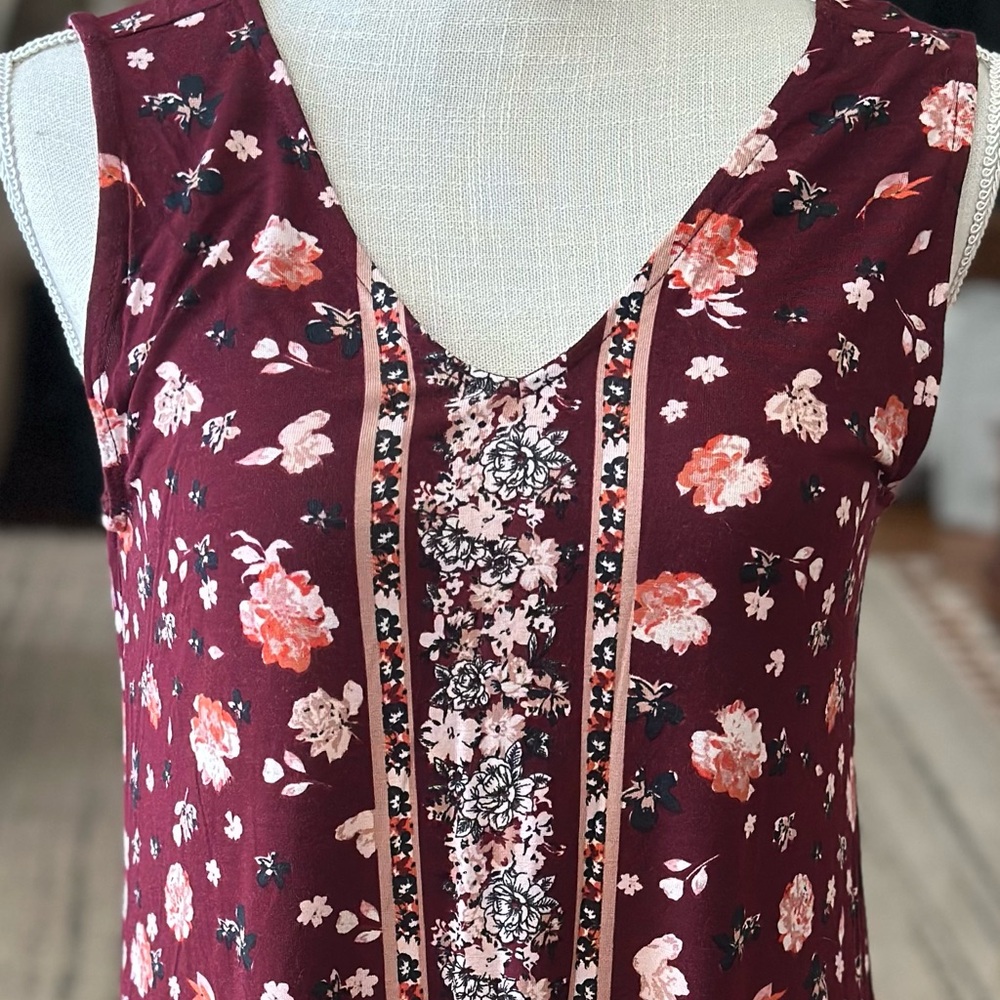 Maurices Floral Burgundy Dress